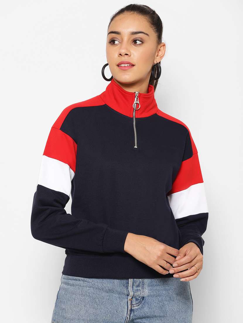 women's color block sweatshirt