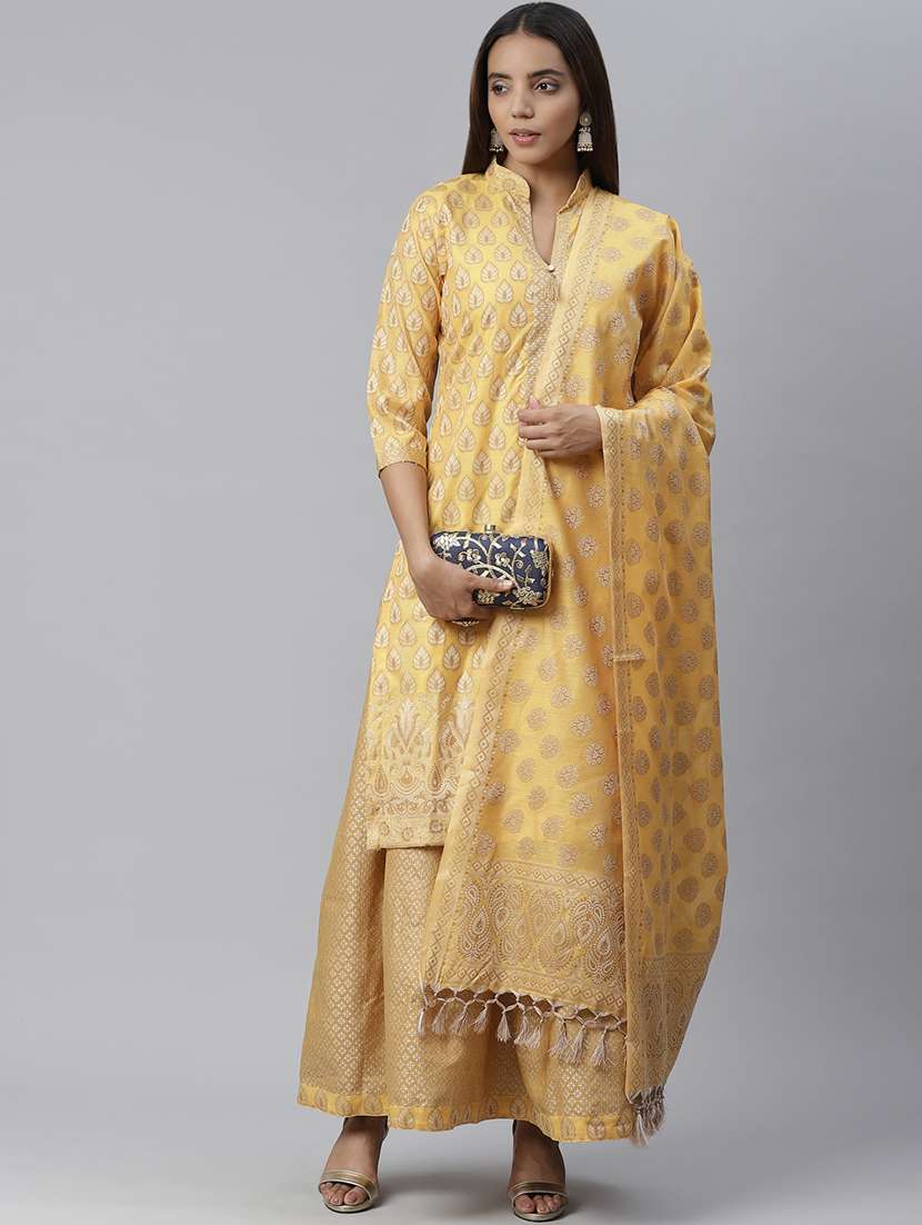 ethnic motifs unstitched suit