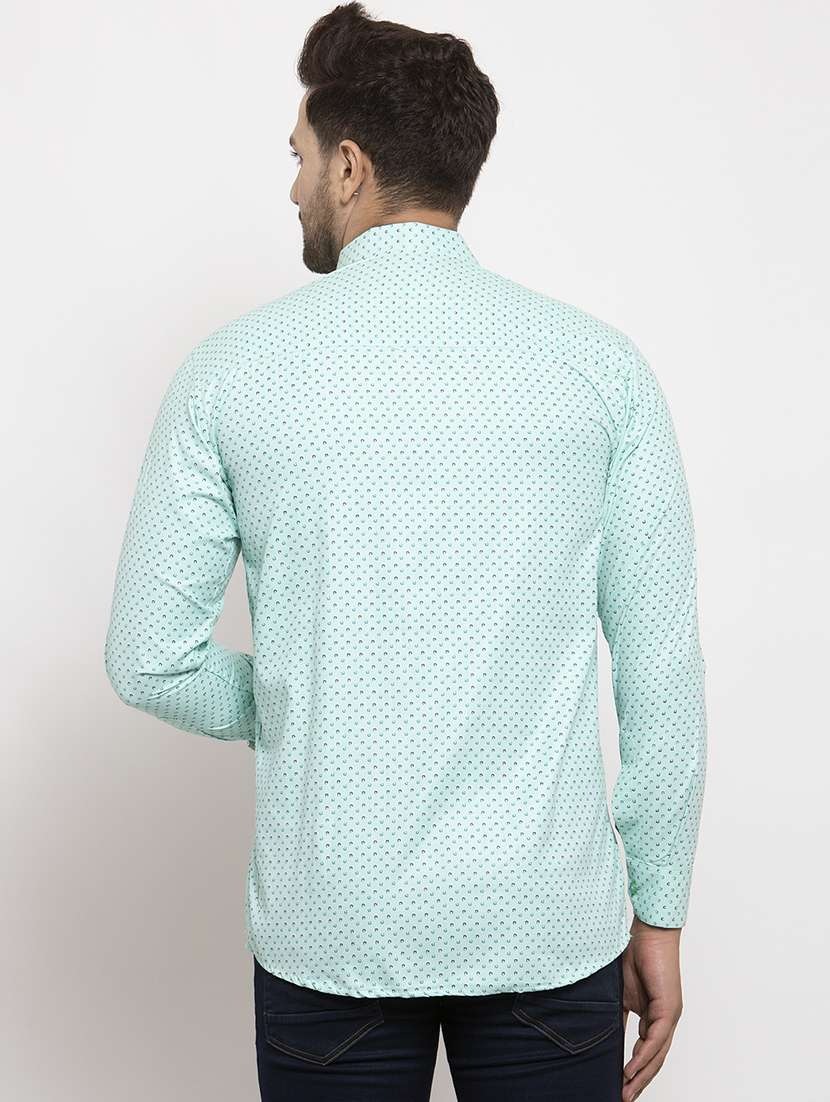 light blue printed casual shirt - 17442594 -  Standard Image - 2