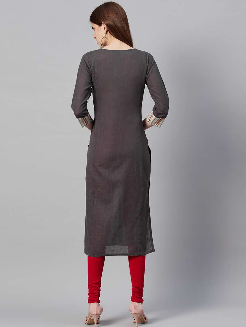 women's straight kurta - 17443225 -  Standard Image - 2