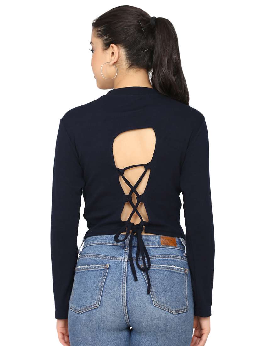 women's plain round neck t-shirt - 17444118 - Standard Image - 2