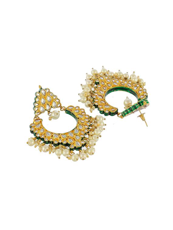 gold brass chandballi earrings - 17449760 - Standard Image - 2