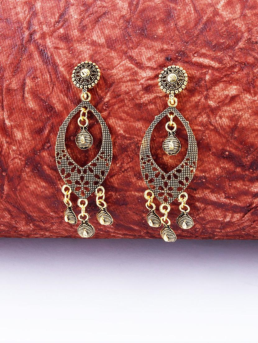 gold metal drop earring - 17449804 -  Zoom Image - 0