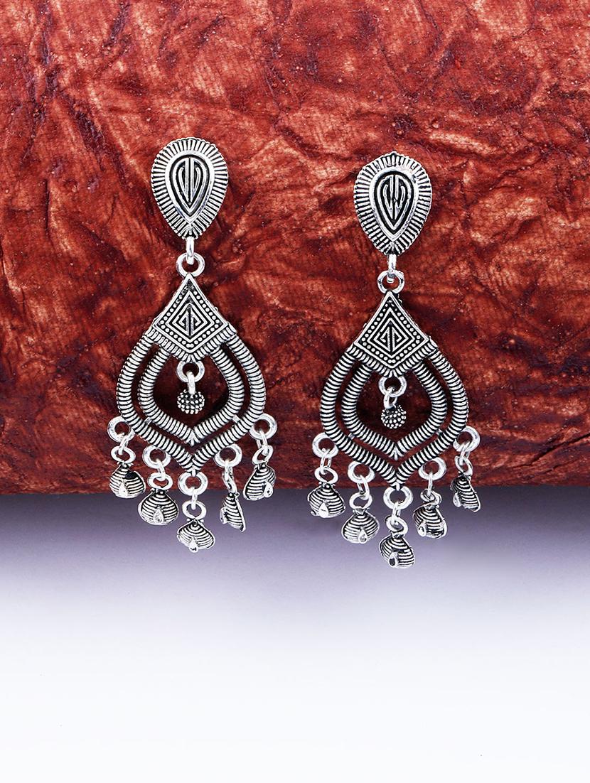 silver metal drop earring - 17449809 - Zoom Image - 0