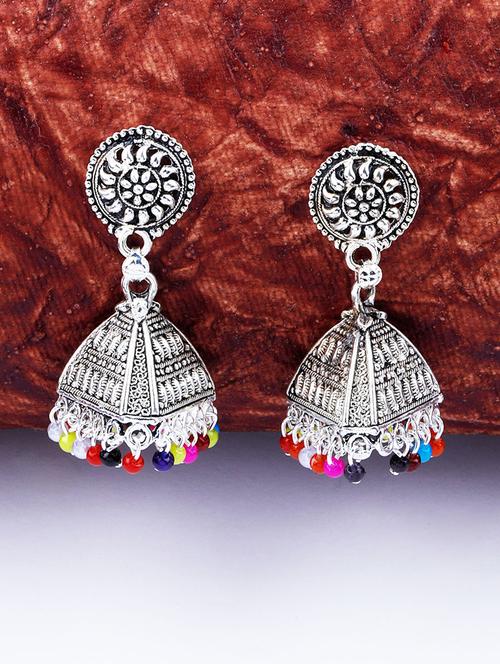 silver metal drop earring - 17449810 -  Standard Image - 0