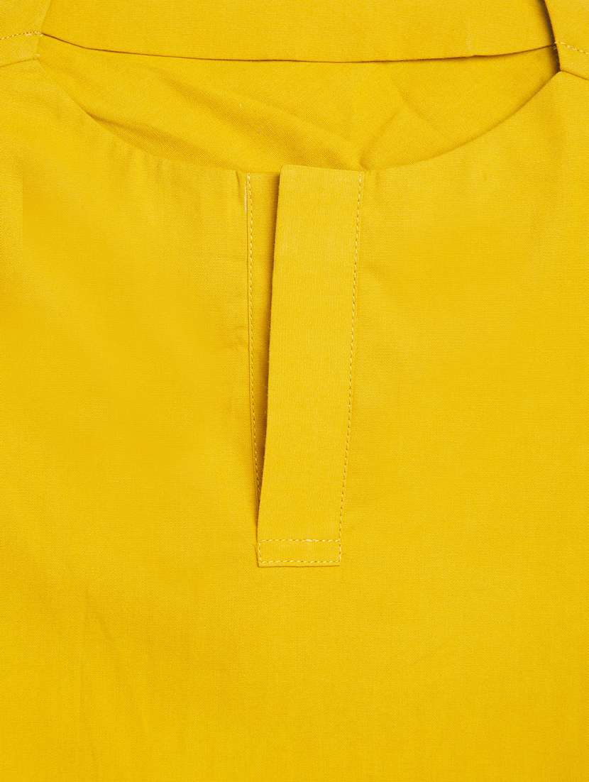 yellow cotton poplin kurta - 17450145 - Standard Image - 2