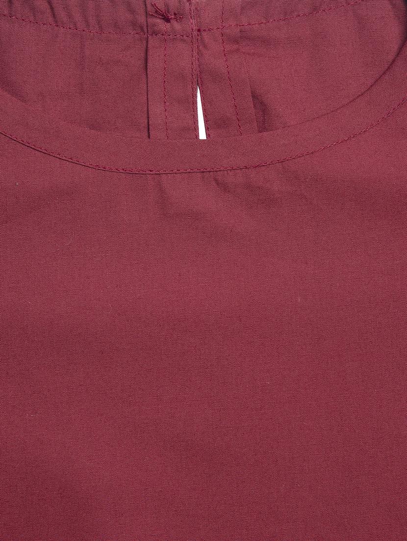red cotton poplin kurta - 17450148 - Standard Image - 2