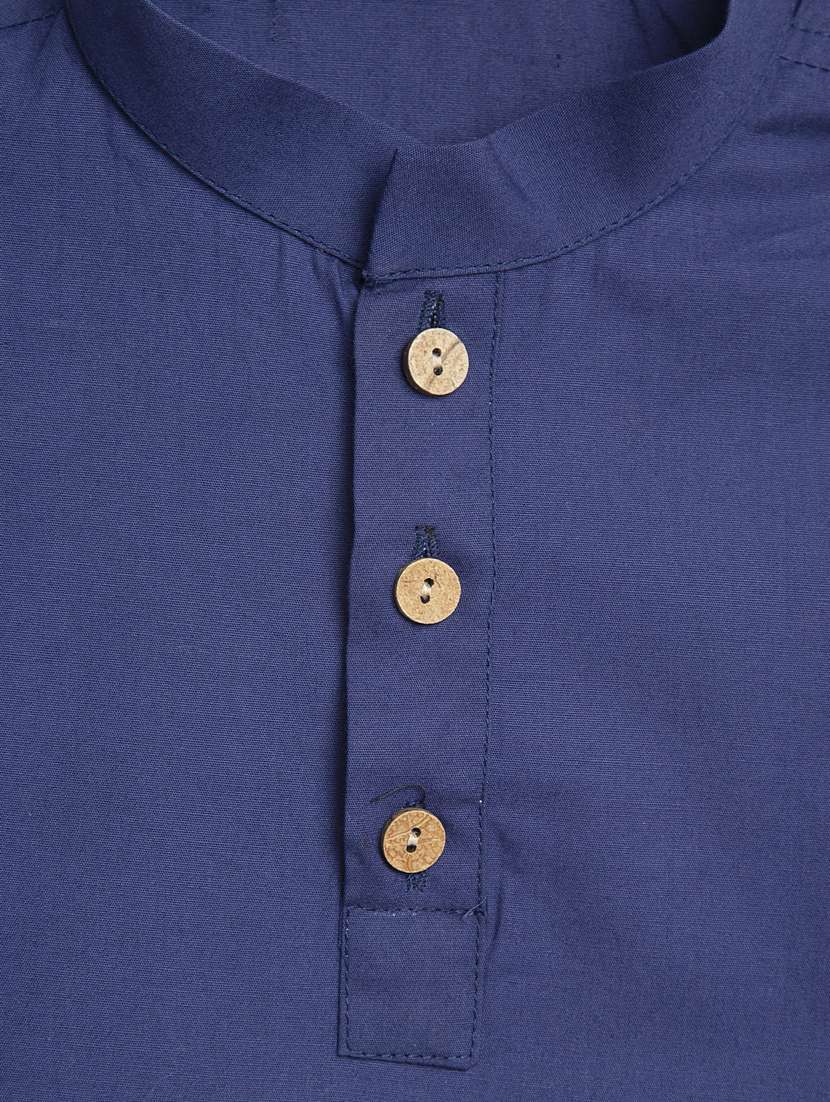 blue cotton poplin kurta  - 17450166 -  Standard Image - 2