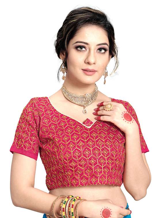 self design woven saree with blouse - 17450649 - Standard Image - 2