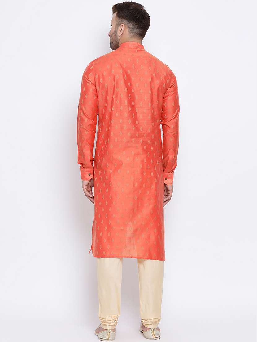men self design mandarin neck asymmetric kurta - 17451162 - Standard Image - 2