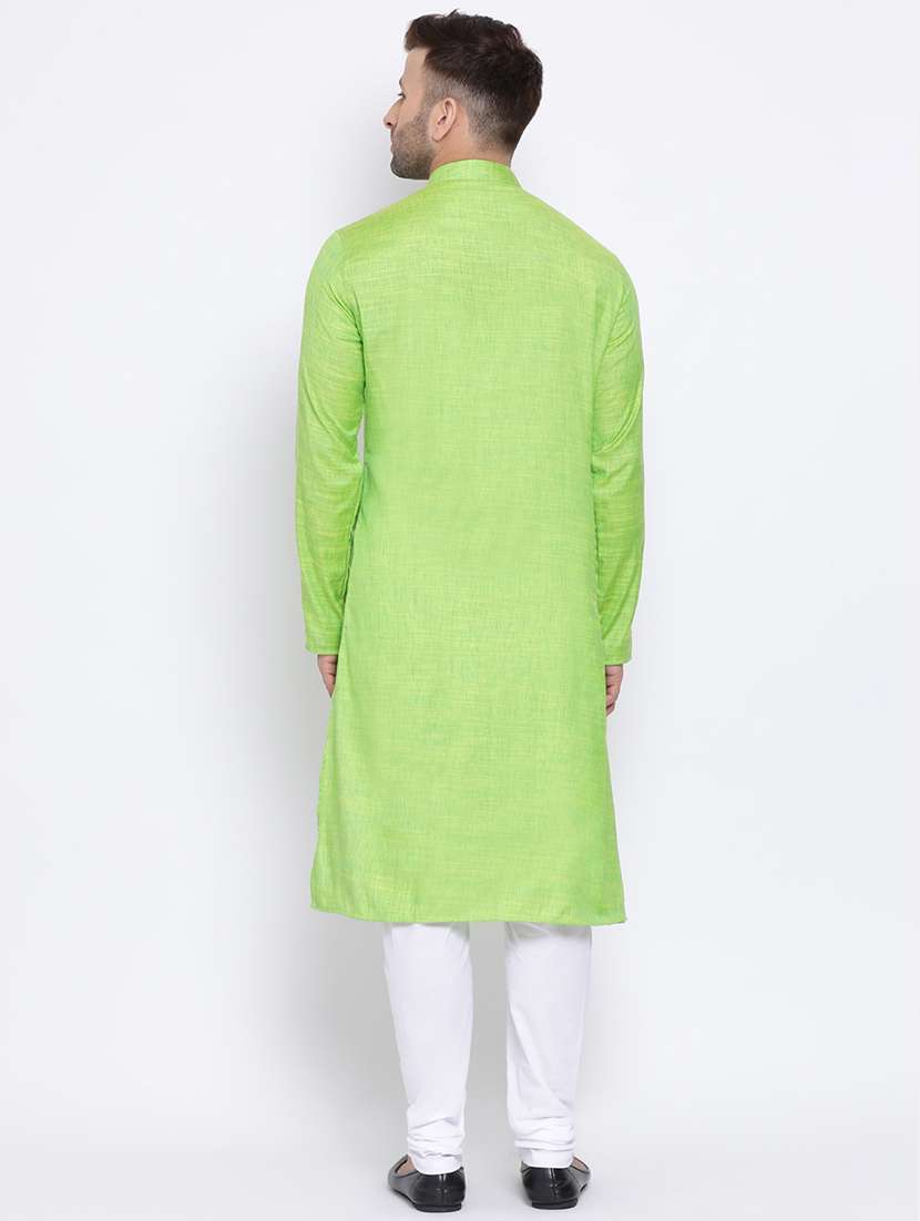 green solid long kurta - 17451196 - Standard Image - 2