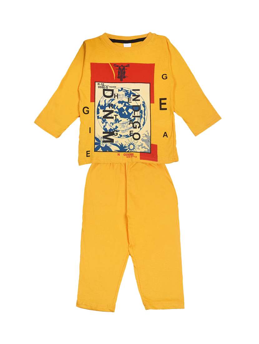 yellow cotton blend full length sets - 17451498 - Standard Image - 2