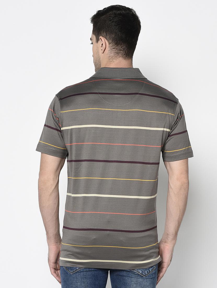 brown striped polo t-shirt - 17453380 - Standard Image - 2