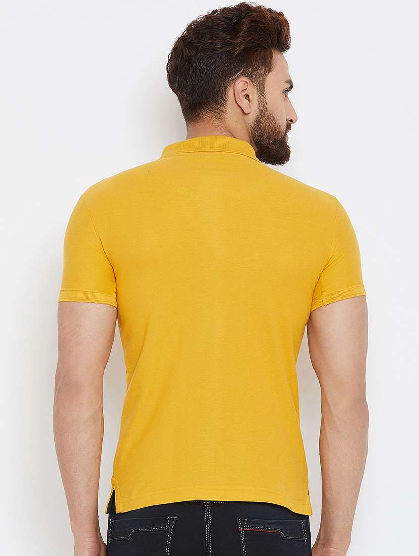 yellow solid collared t-shirt - 17453389 -  Standard Image - 2