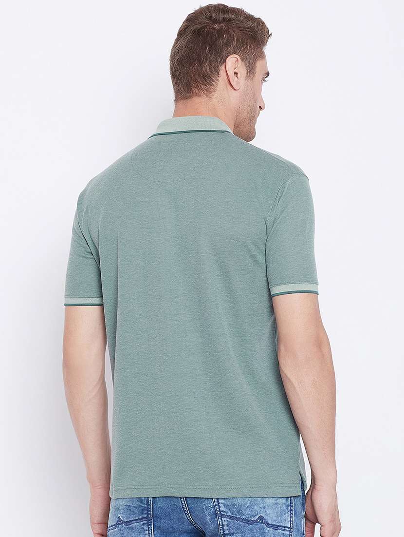 green solid polo t-shirt - 17453390 - Standard Image - 2