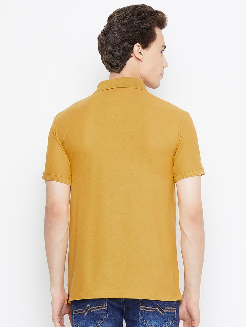 mustard solid polo t-shirt - 17453400 - Standard Image - 2
