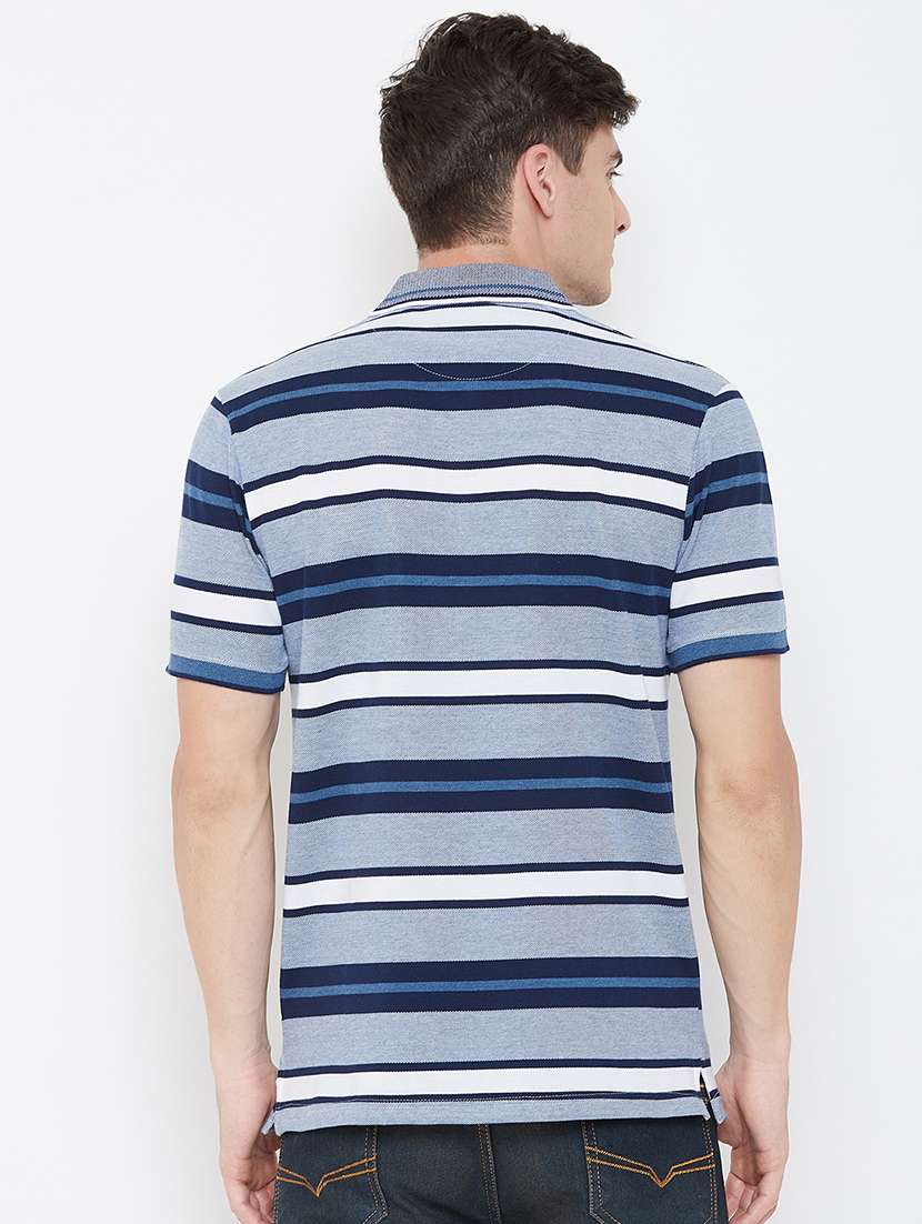 navy blue striped polo t-shirt - 17453418 -  Standard Image - 2