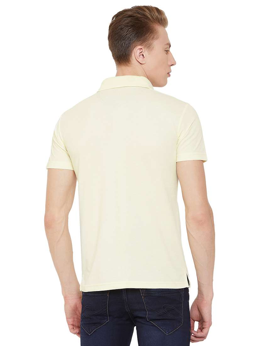yellow solid collared t-shirt - 17453422 -  Standard Image - 2