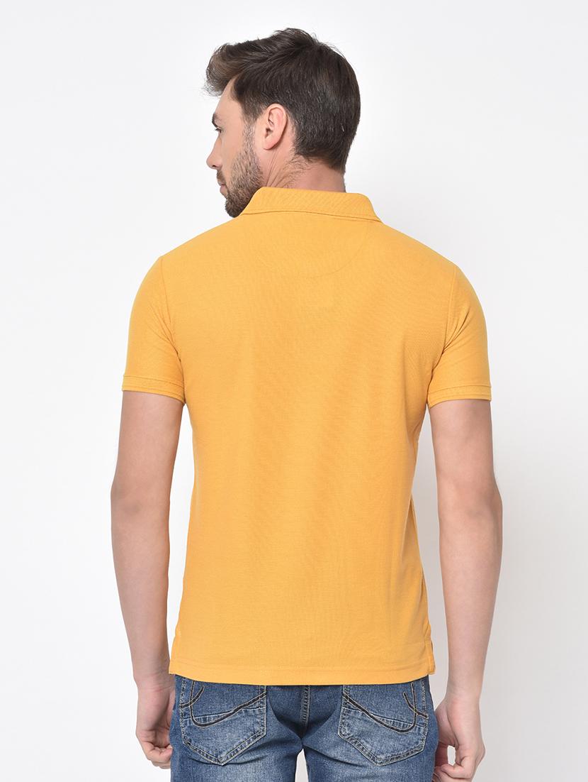 yellow solid polo t-shirt - 17453426 - Standard Image - 2