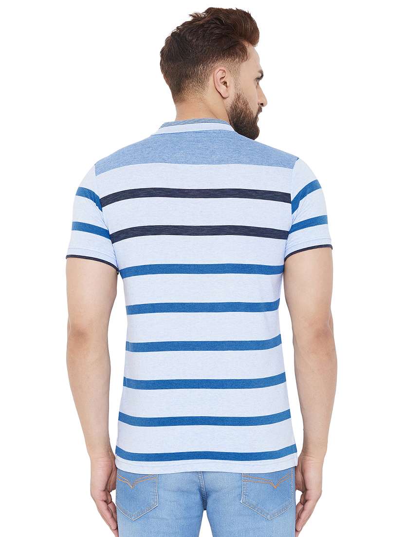 light blue striped collared t-shirt - 17453544 -  Standard Image - 2
