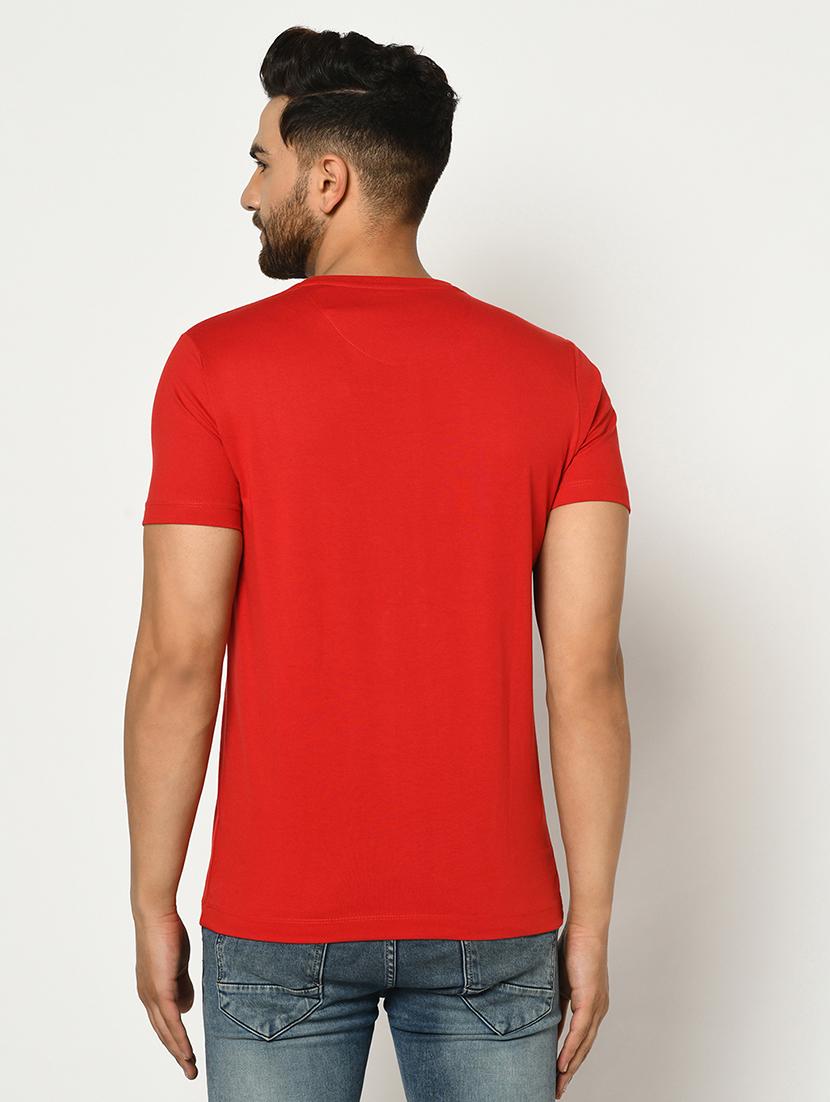 red chest print t-shirt - 17453577 - Standard Image - 2