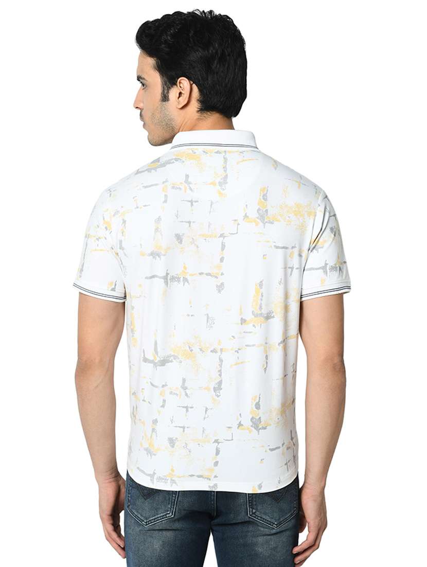 white printed collared t-shirt - 17453579 - Standard Image - 2