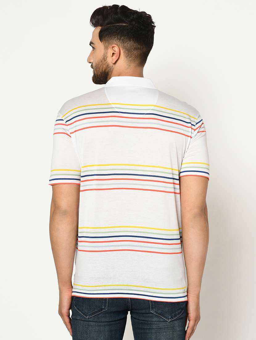 white striped polo t-shirt - 17453584 - Standard Image - 2