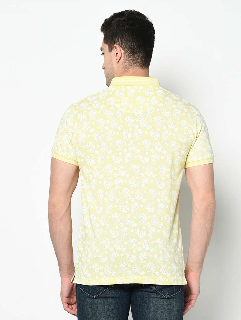 yellow printed collared t-shirt - 17453591 - Standard Image - 2