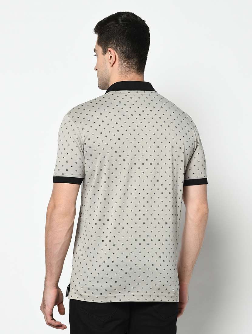 grey printed polo t-shirt - 17453600 - Standard Image - 2