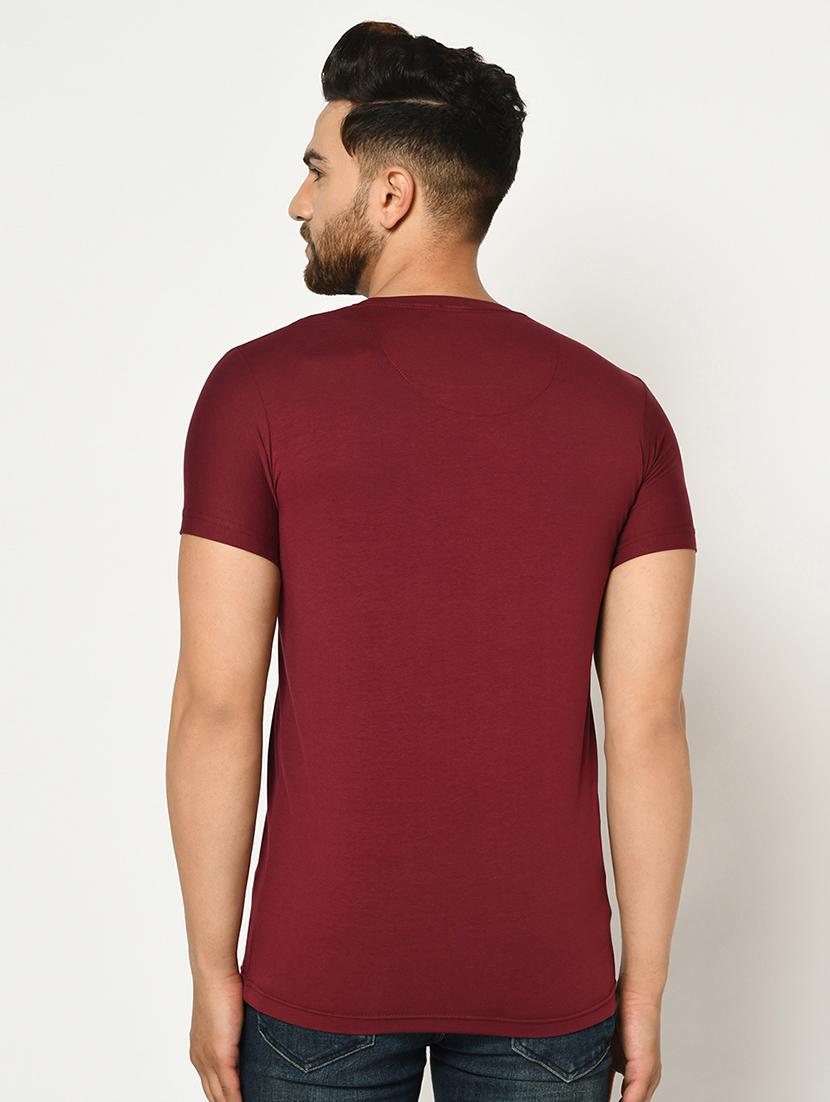 maroon printed t-shirt - 17453648 - Standard Image - 2