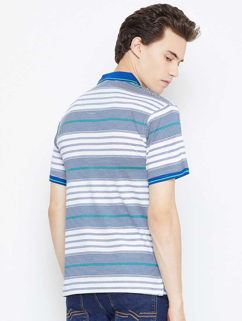 blue striped collared t-shirt - 17453688 -  Standard Image - 2