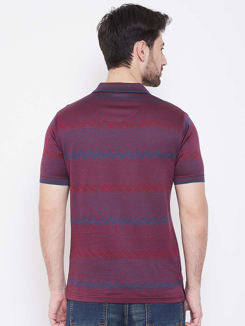 purple self design polo t-shirt - 17453702 -  Standard Image - 2