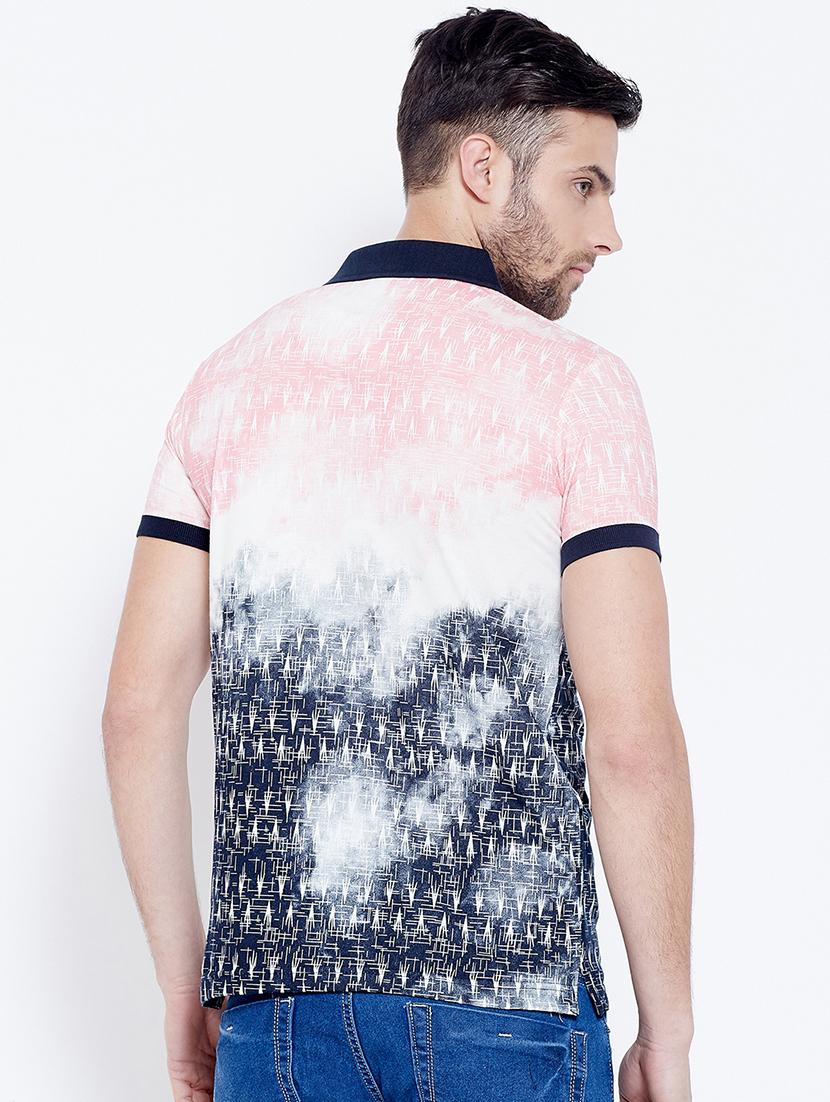navy blue printed polo t-shirt - 17453708 - Standard Image - 2