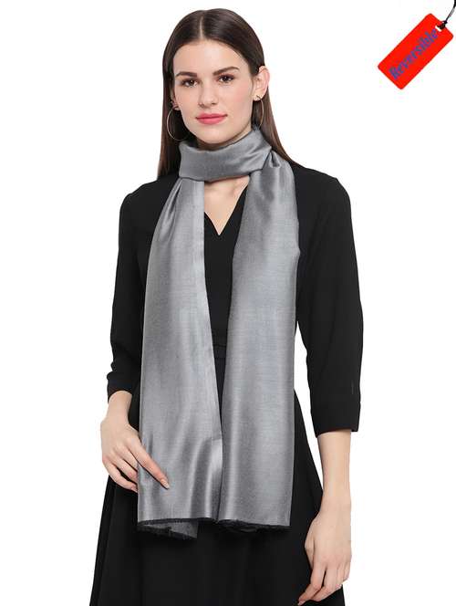grey modal silk stole - 17454492 -  Standard Image - 0