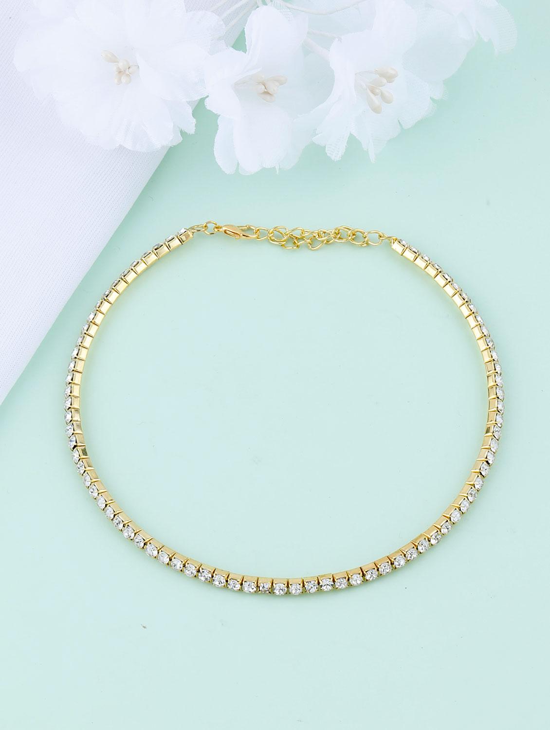 gold brass choker necklace - 17456174 -  Zoom Image - 0