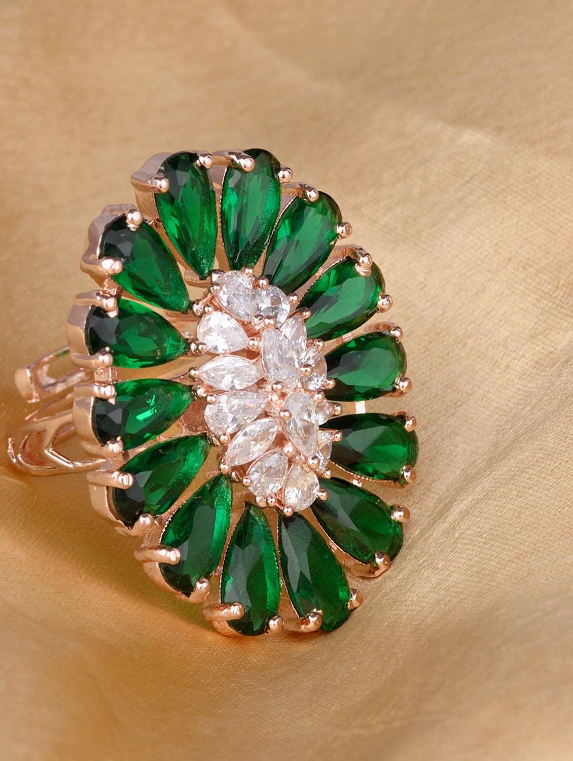 green brass finger  ring