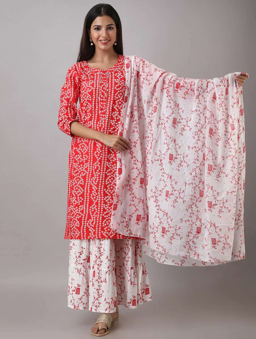 bandhani kurta skirt set