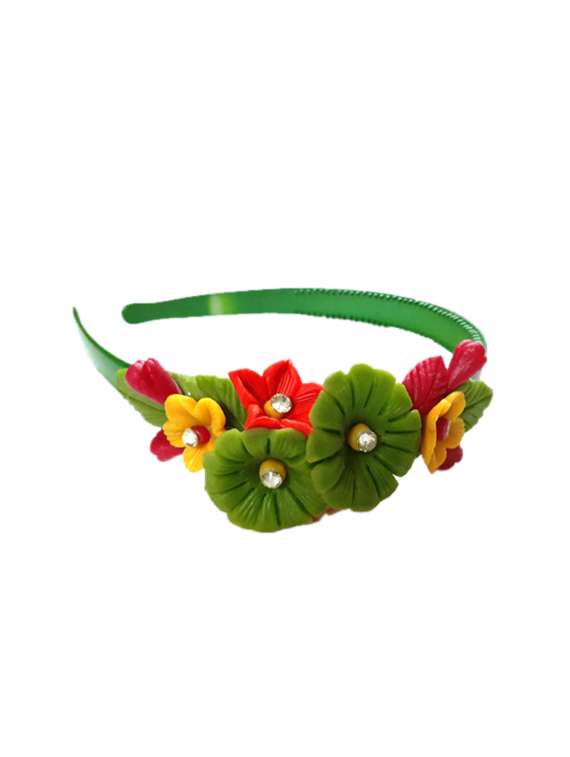 green crystal hair band 