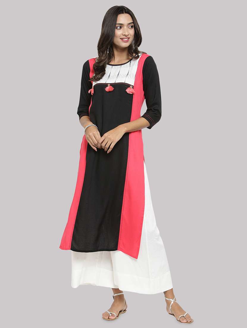 color block straight kurta