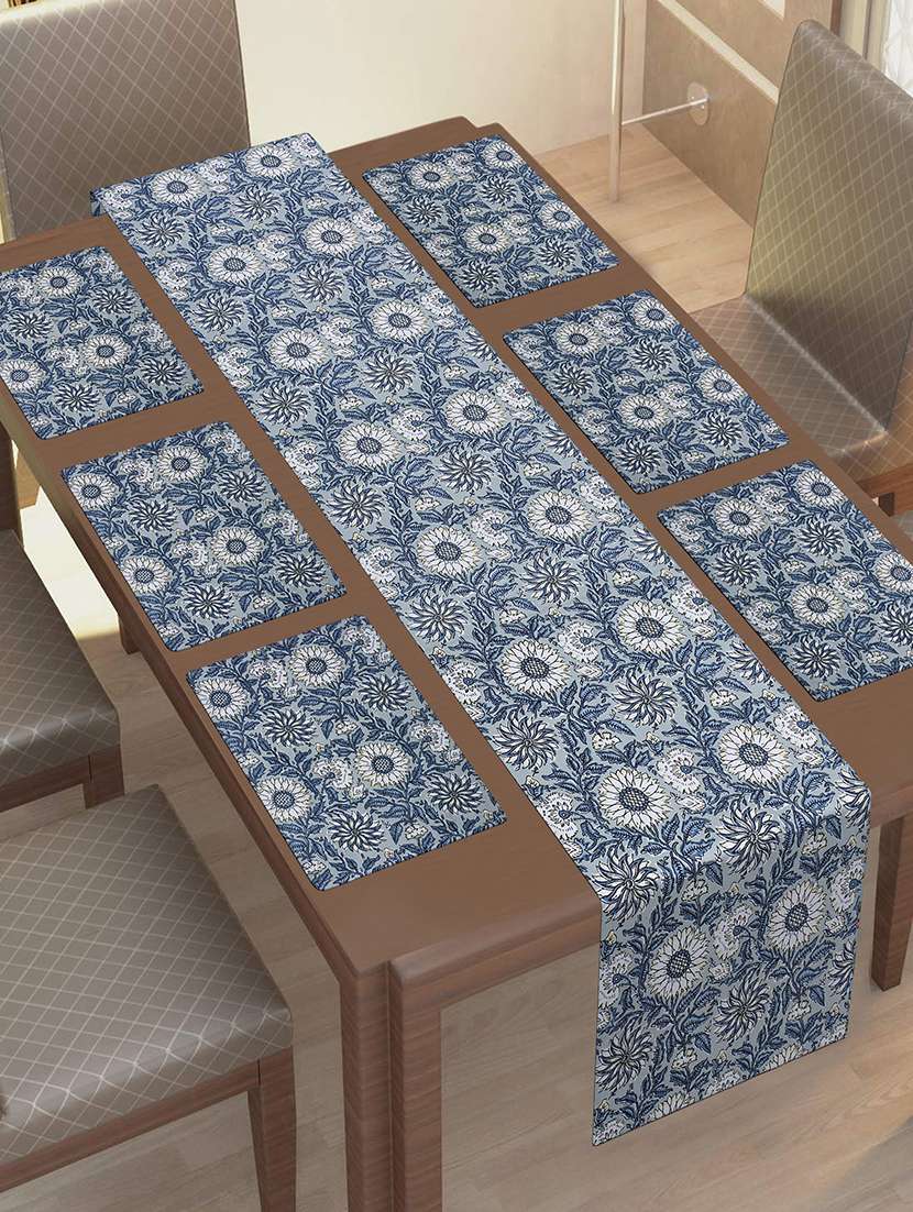  cotton jaipuri printed 6 table mat & 1 runner (set of 7 pcs)