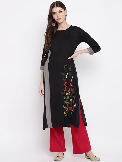 women's straight kurta - 17459473 - Standard Image - 0