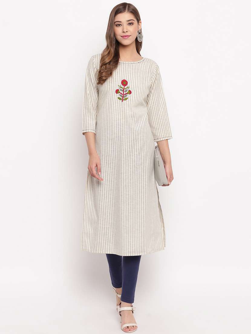 striped straight kurta