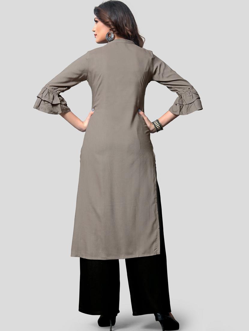 solid kurta palazzo set - 17459625 - Standard Image - 2