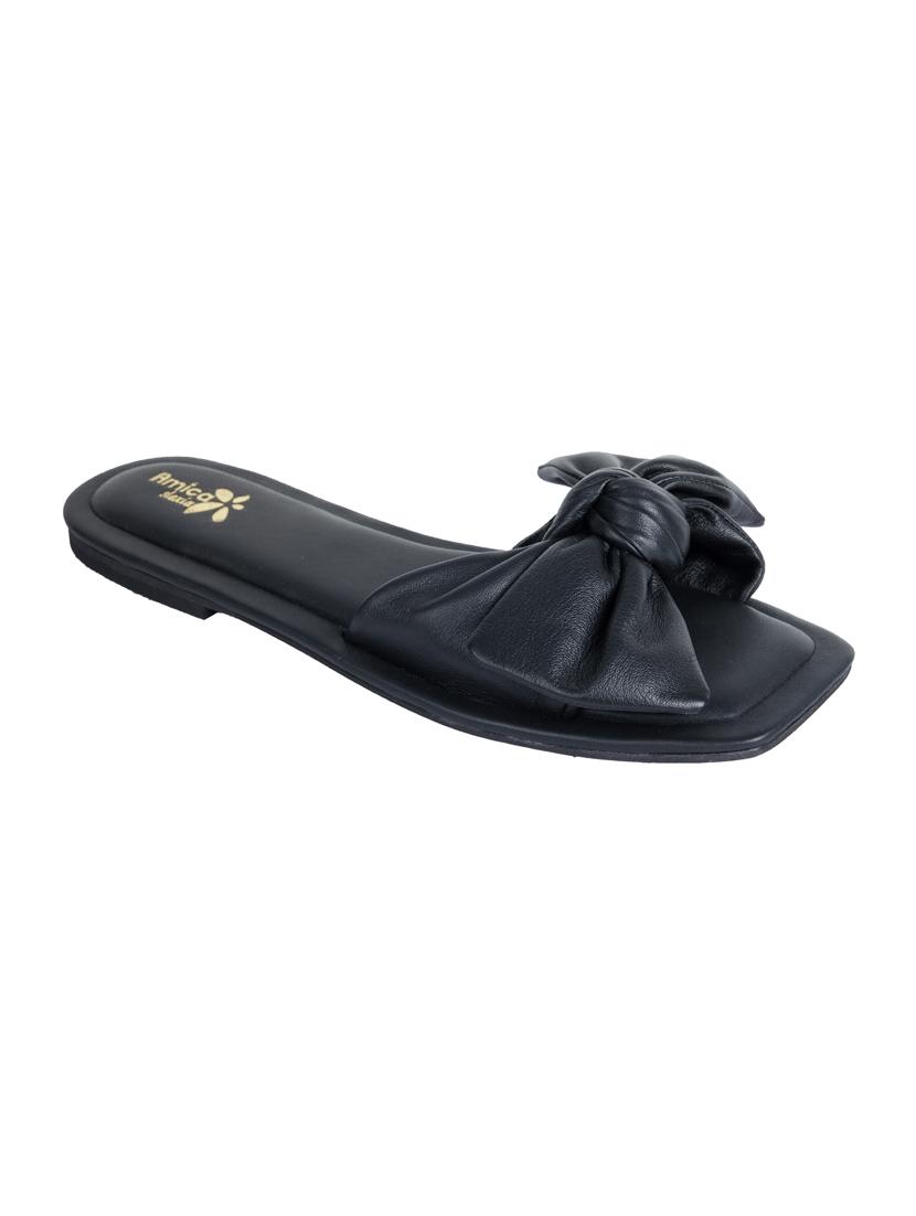 black leather slip on sandals - 17462027 - Zoom Image - 0