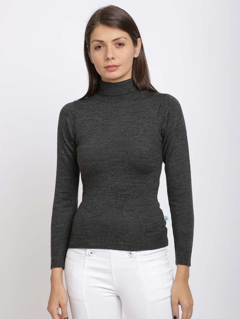 turtle neck solid pullover