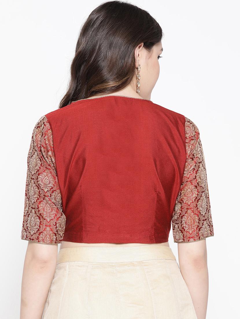 self design maroon blouse - 17462191 - Standard Image - 2