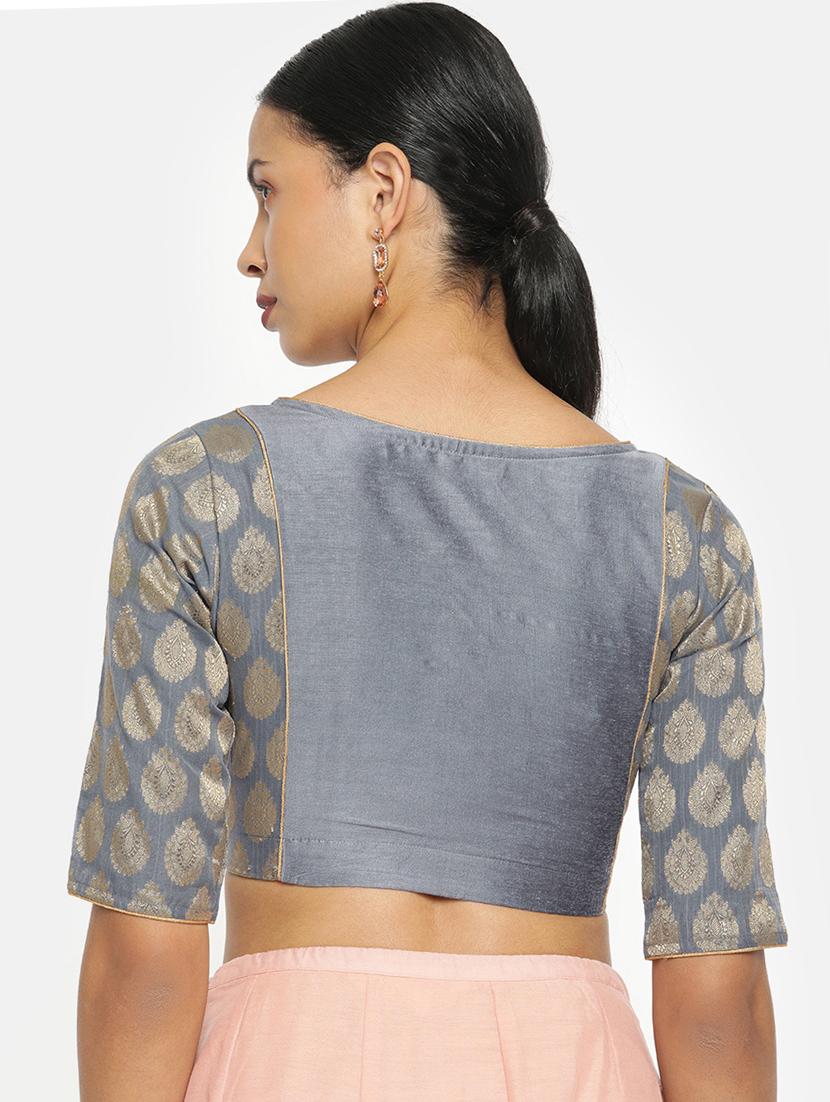 self design brocade blouse - 17462202 - Standard Image - 2