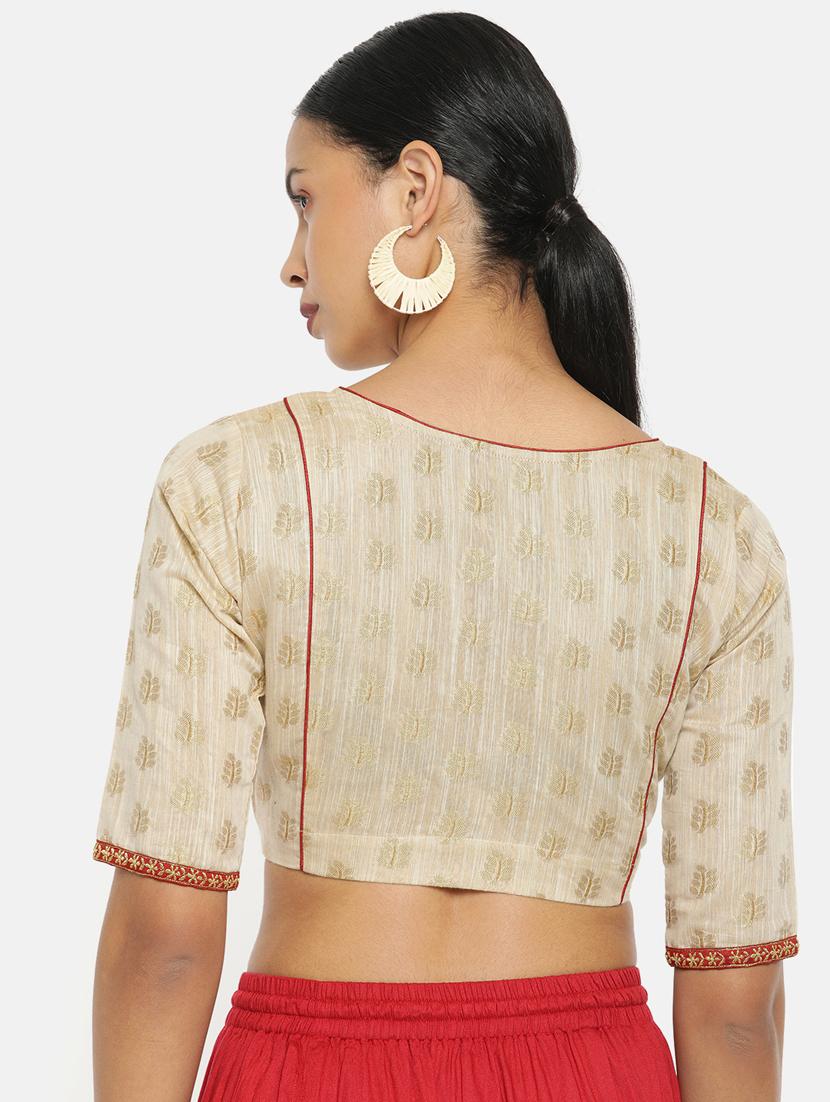 off-white brocade blouse - 17462203 - Standard Image - 2