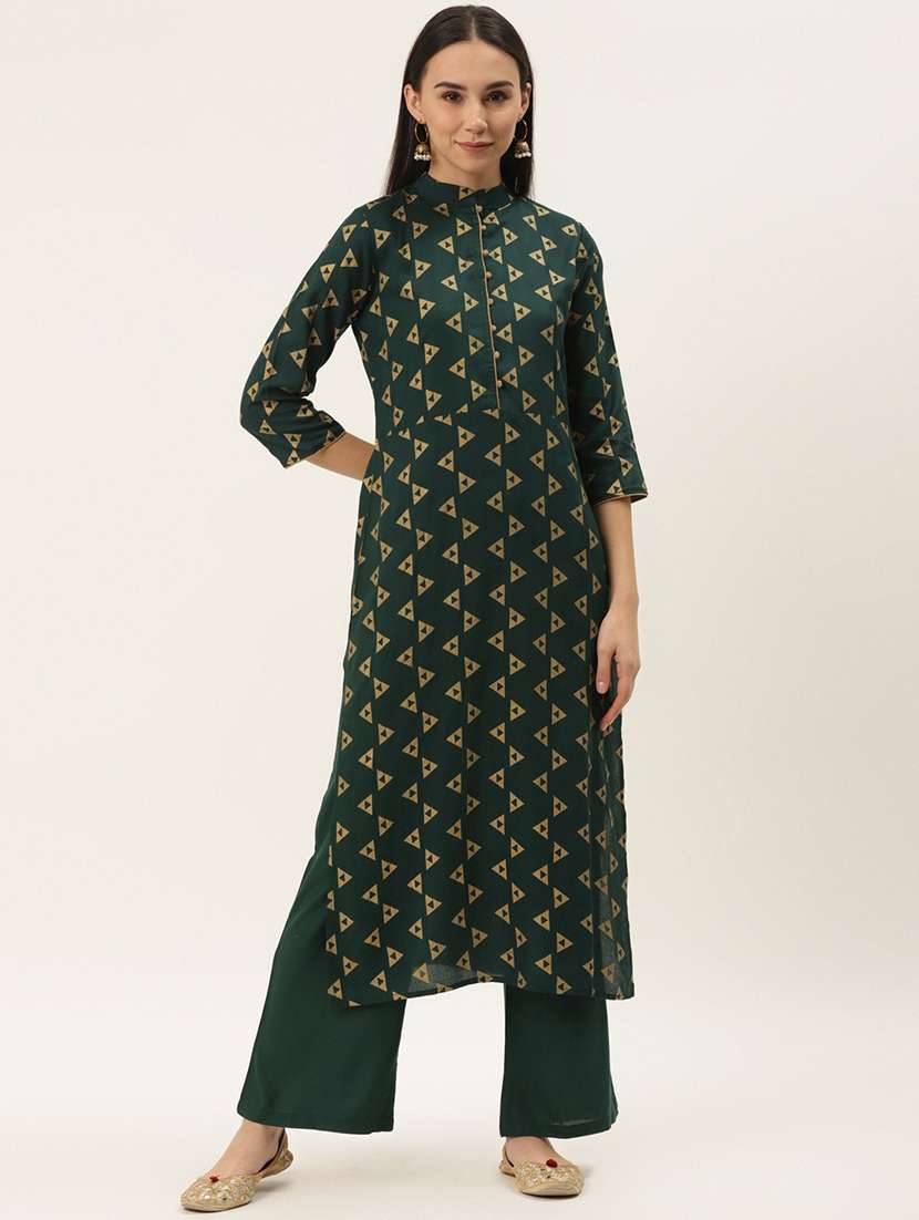 geometric print kurta palazzo set