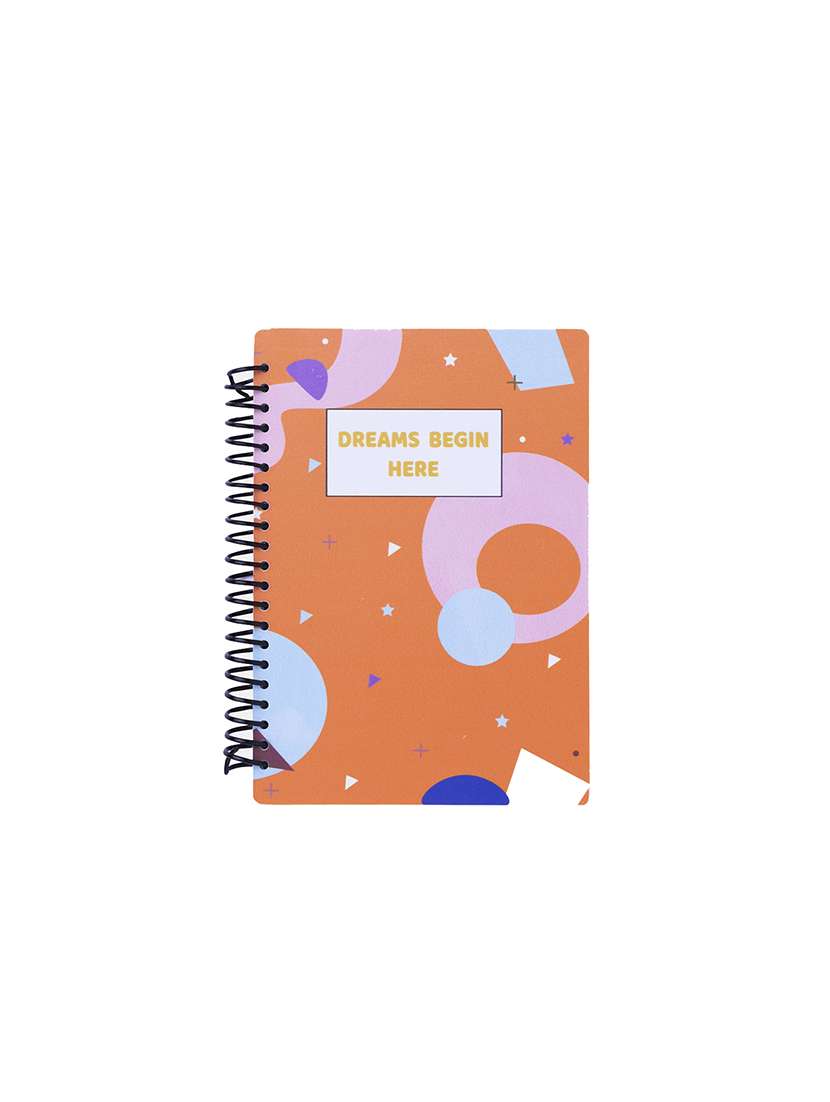 acrylic diary with 100 ruled sides.